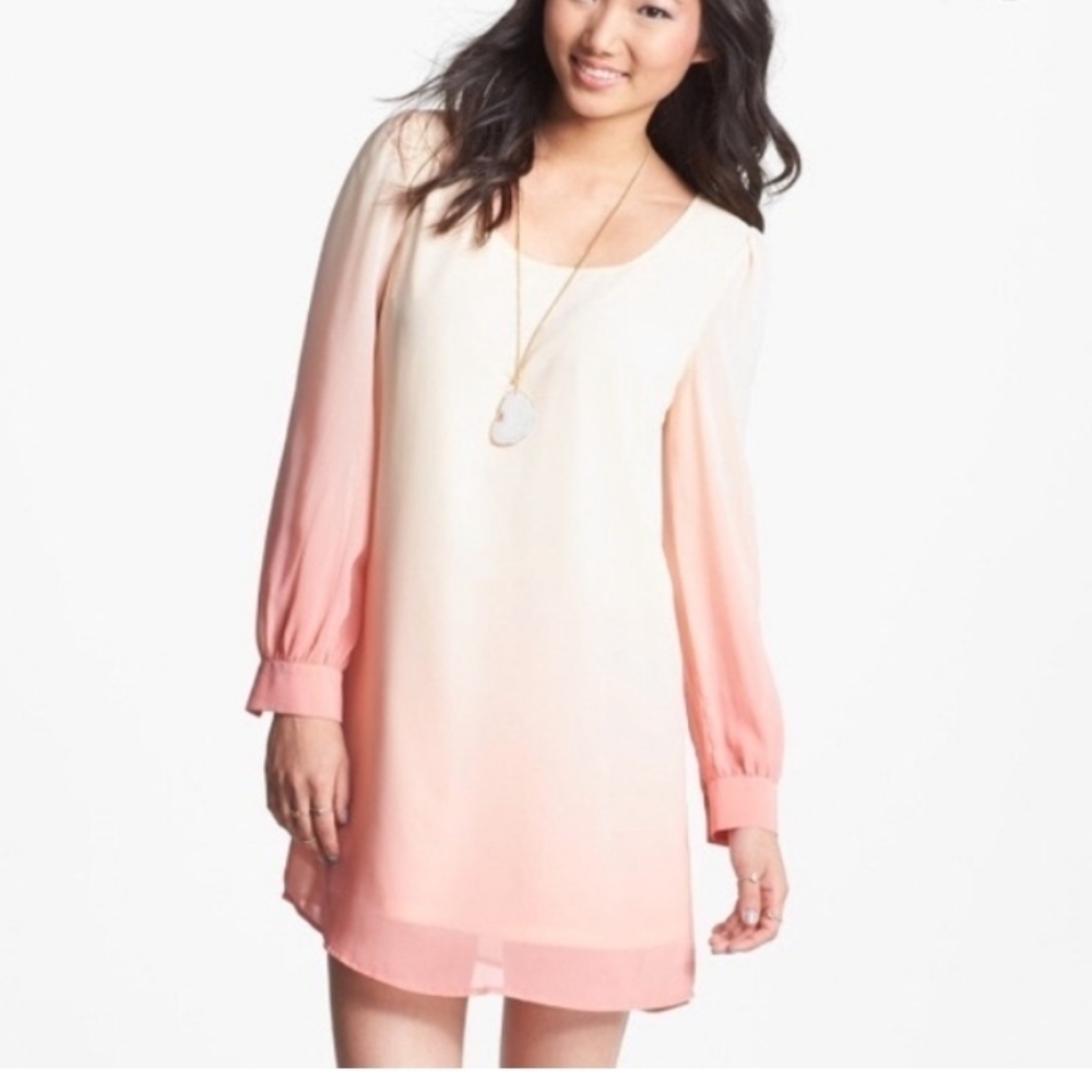 Blu pepper long sleeve dip dye dress